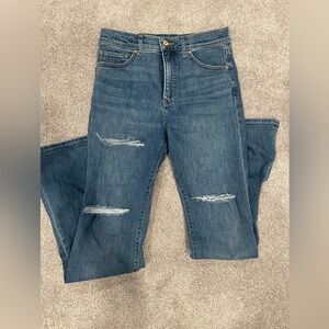 Express Flare High Rise Distressed Jeans- Size 8